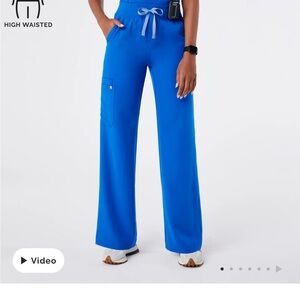 Figs Blue Boot Cut Flare Pants with Adjustable Waistband BRAND NEW IN PACKAGE